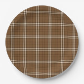 Bruin Tartan Papieren Bordje (Voorkant)