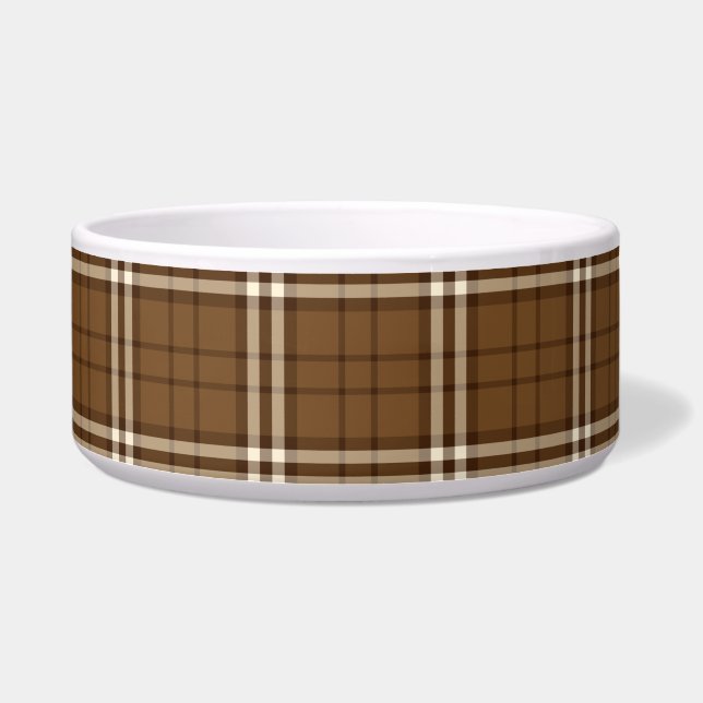 Bruin Tartan Voerbakje (Rechts)
