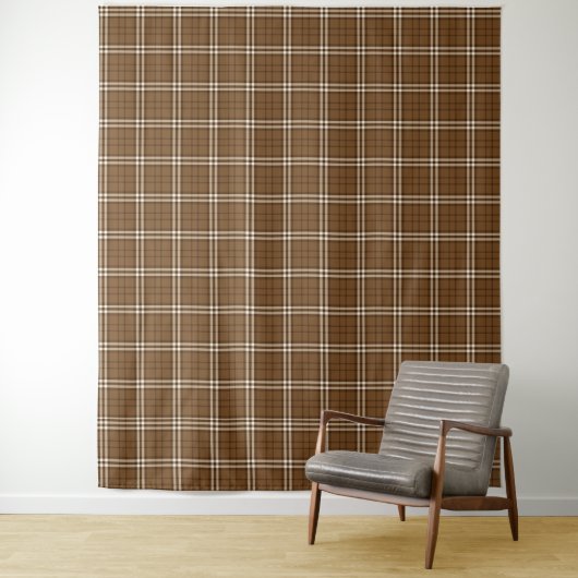 Bruin Tartan Wandkleed (In situ)