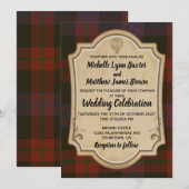 Bruin Tartan Weddenschap Kaart (Voorkant / Achterkant)