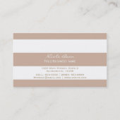 Bruin Taupe Modern Stripes Classic Visitekaartje (Achterkant)