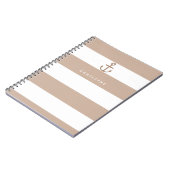 Bruin Taupe & Wit Gestreept Anker Notitieboek (Linkerzijde)