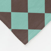 Bruin Teal Geruite Diamant Patroon Fleece Deken (Hoek)