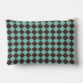 Bruin Teal Geruite Diamantpatroon Klein Etui (Achterkant)