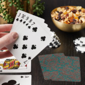 Bruin Teal Sierontwerp Pokerkaarten (Insitu)