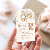 Bruin Teddy Bear Balloon Baby shower Cadeaulabel