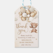Bruin Teddy Bear Balloon Baby shower Cadeaulabel (Voorkant)