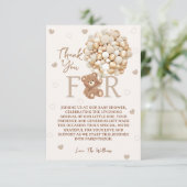 Bruin Teddy Bear Balloons Baby shower Bedankkaart (Staand voorkant)