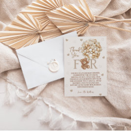 Bruin Teddy Bear Balloons Baby shower Bedankkaart