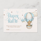 Bruin Teddy Bear Luchtballon Jongen Luier Raffle Informatiekaartje (Voorkant)