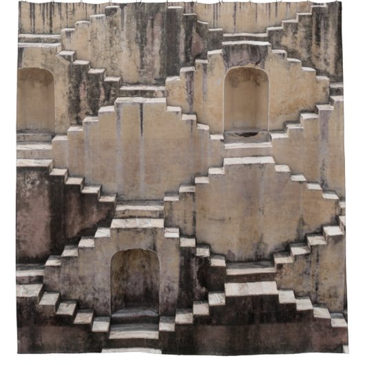 Bruin-tempelontwerp Douchegordijn (Voorkant)