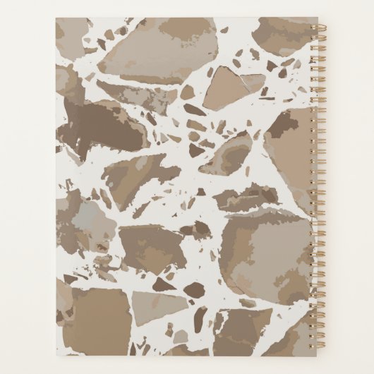 Bruin Terrazzo nieuwjaar Planner (Achterkant)