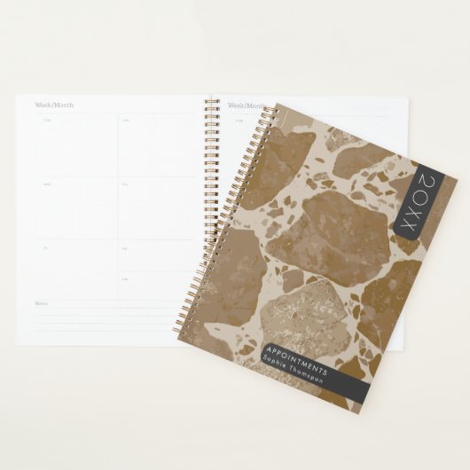 Bruin Terrazzo nieuwjaar Planner (Display)