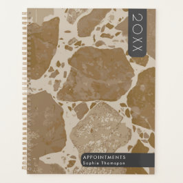 Bruin Terrazzo nieuwjaar Planner