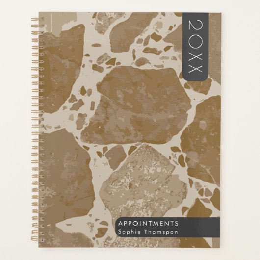 Bruin Terrazzo nieuwjaar Planner (Voorkant)