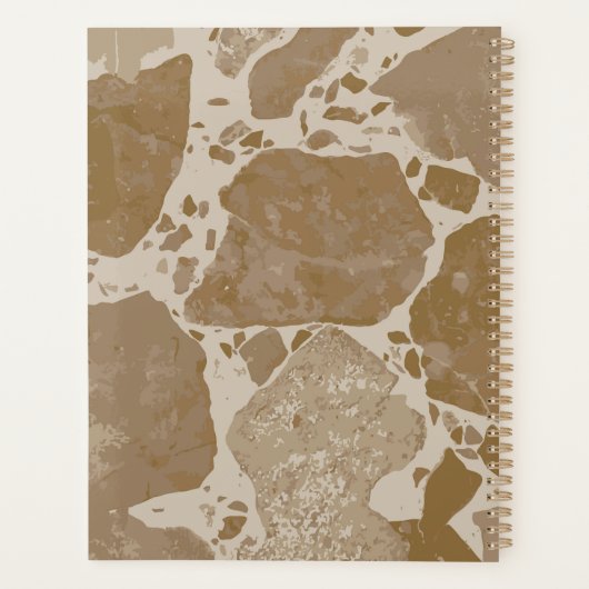 Bruin Terrazzo nieuwjaar Planner (Achterkant)