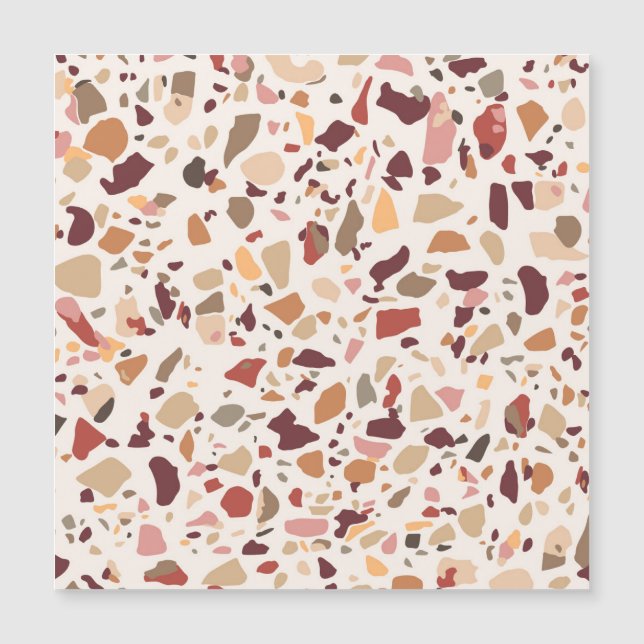 Bruin terrazzo: , trendy motief. (Voorkant)