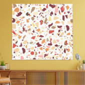 Bruin terrazzo: , trendy motief. canvas afdruk (Insitu (Woonkamer))