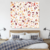 Bruin terrazzo: , trendy motief. canvas afdruk (Insitu (Slaapkamer))