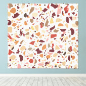 Bruin terrazzo: , trendy motief. canvas afdruk (Insitu (Houten vloer))
