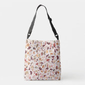 Bruin terrazzo: , trendy motief. crossbody tas (Achterkant)