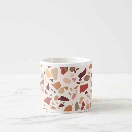 Bruin terrazzo: , trendy motief. espresso kop (Voorkant)