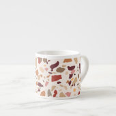 Bruin terrazzo: , trendy motief. espresso kop (Voorkant rechts)