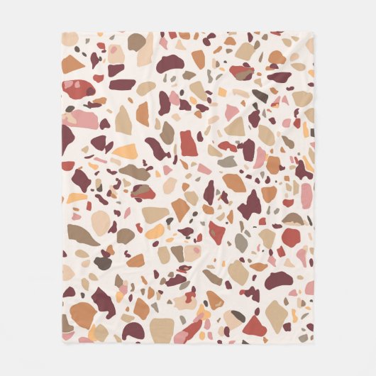 Bruin terrazzo: , trendy motief. fleece deken (Voorkant)