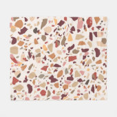 Bruin terrazzo: , trendy motief. fleece deken (Voorkant (Horizontaal))