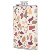 Bruin terrazzo: , trendy motief. heupfles (Links)