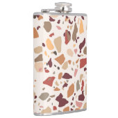 Bruin terrazzo: , trendy motief. heupfles (Rechts)