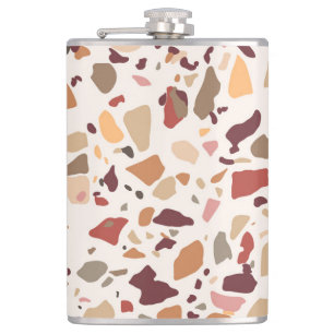 Bruin terrazzo: , trendy motief. heupfles