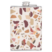 Bruin terrazzo: , trendy motief. heupfles (Achterkant)