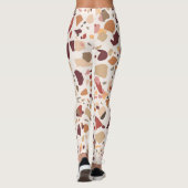 Bruin terrazzo: , trendy motief. leggings (Achterkant)