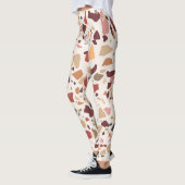Bruin terrazzo: , trendy motief. leggings (Links)