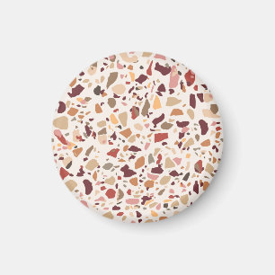 Bruin terrazzo: , trendy motief. magneet