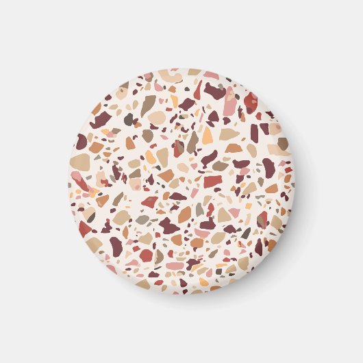 Bruin terrazzo: , trendy motief. magneet (Voorkant)