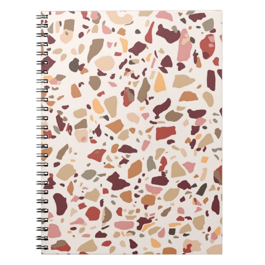 Bruin terrazzo: , trendy motief. notitieboek (Voorkant)