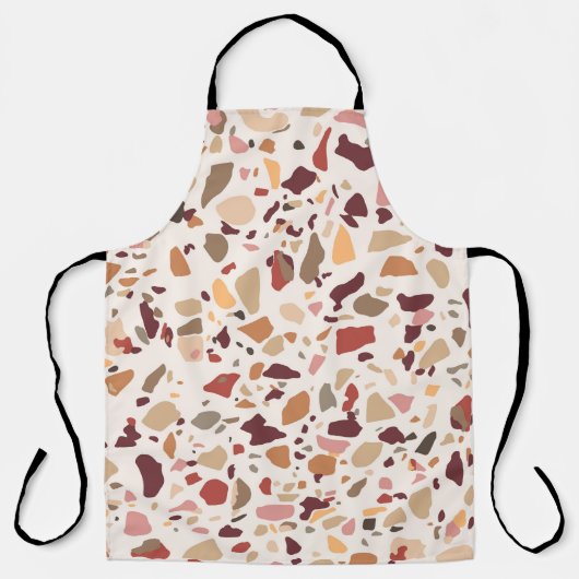 Bruin terrazzo: , trendy motief. schort (Voorkant)