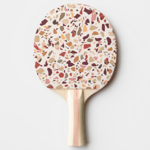 Bruin terrazzo: , trendy motief. tafeltennisbatje