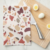 Bruin terrazzo: , trendy motief. theedoek (Quarter Fold)