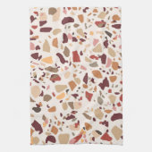 Bruin terrazzo: , trendy motief. theedoek (Verticaal)