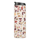 Bruin terrazzo: , trendy motief. thermosbeker (Geroteerd rechts)