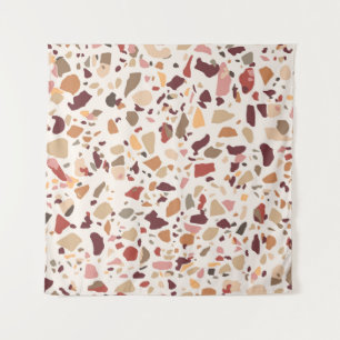 Bruin terrazzo: , trendy motief. wandkleed
