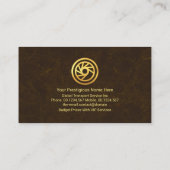 Bruin Textuur Goud Logistiek Pictogram Visitekaartje (Achterkant)