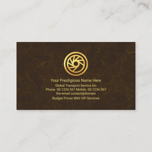 Bruin Textuur Goud Logistiek Pictogram Visitekaartje (Achterkant)