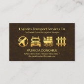 Bruin Textuur Goud Logistiek Pictogram Visitekaartje (Voorkant)