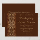Bruin Thanksgiving Diner of Buffet Uitnodigingen (Voorkant / Achterkant)