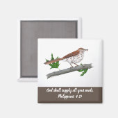 Bruin Thrasher Inspirerend Magnet (Voorkant / Achterkant)
