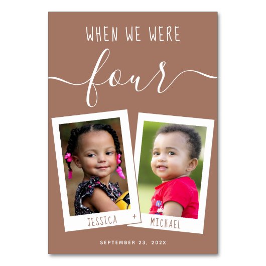 Bruin toen we waren leeftijd Kinder foto's script  Kaart (Achterkant)